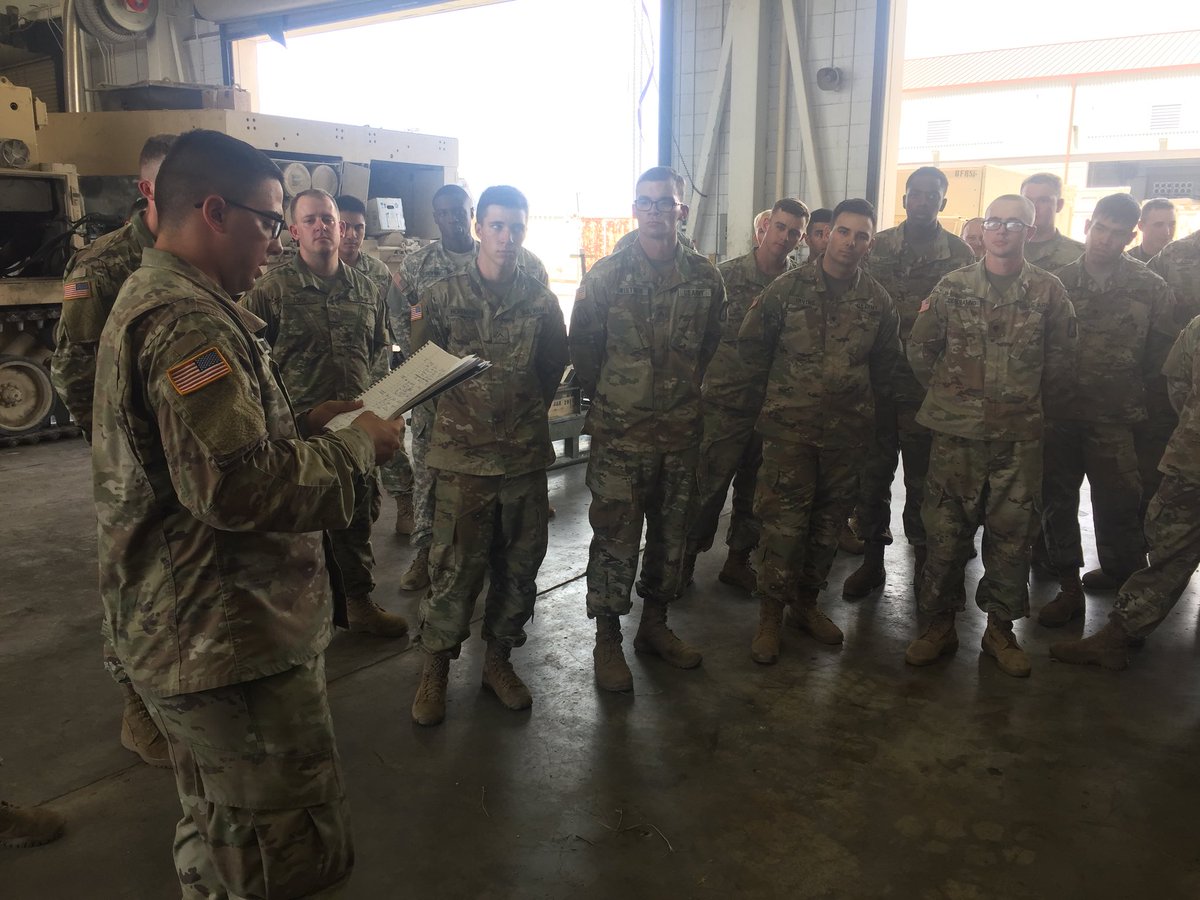 Bravo24F's tweet photo. Part of the weekly closeout includes a brief from our BOSS rep, SPC Downey. The BOSS program enhances the morale and welfare of single Soldiers, increases retention and sustains combat readiness. Thank you SPC Downey for your dedication to the BOSS Program! #FridayMotivation https://t.co/GQdOwiDRfZ