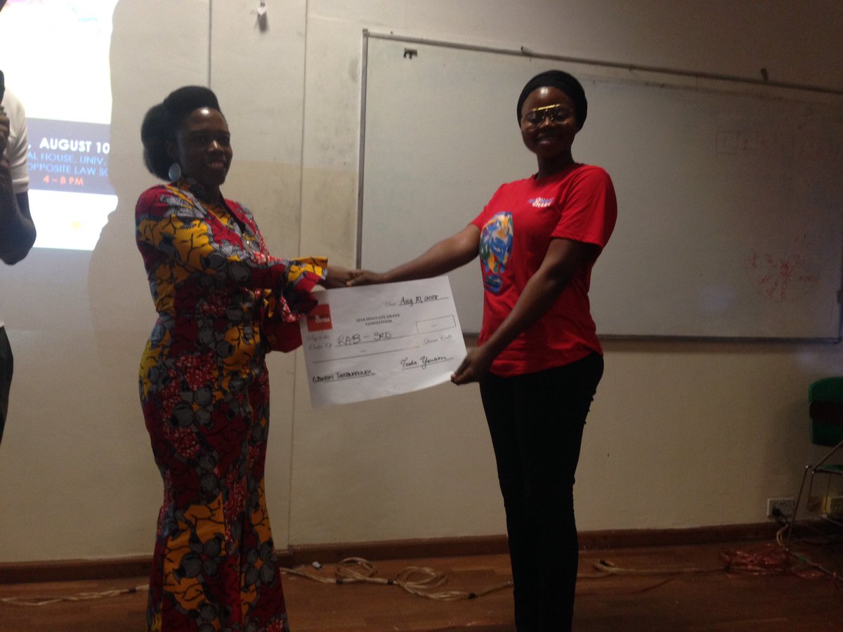 innovateghana's tweet photo. Now to our #OneDistrictOneFactoryChallenge winners!!'
Third Position goes to #Revamped_Atomospheric_Box!!'
The only female in the #ODOFChallenge!
WomenInStem #womeninSTEM
Congratulations Elham
#5YearsOn #innovategh18 #ODOFChallenge #STEM #Ghana https://t.co/RWLxrTvRFX