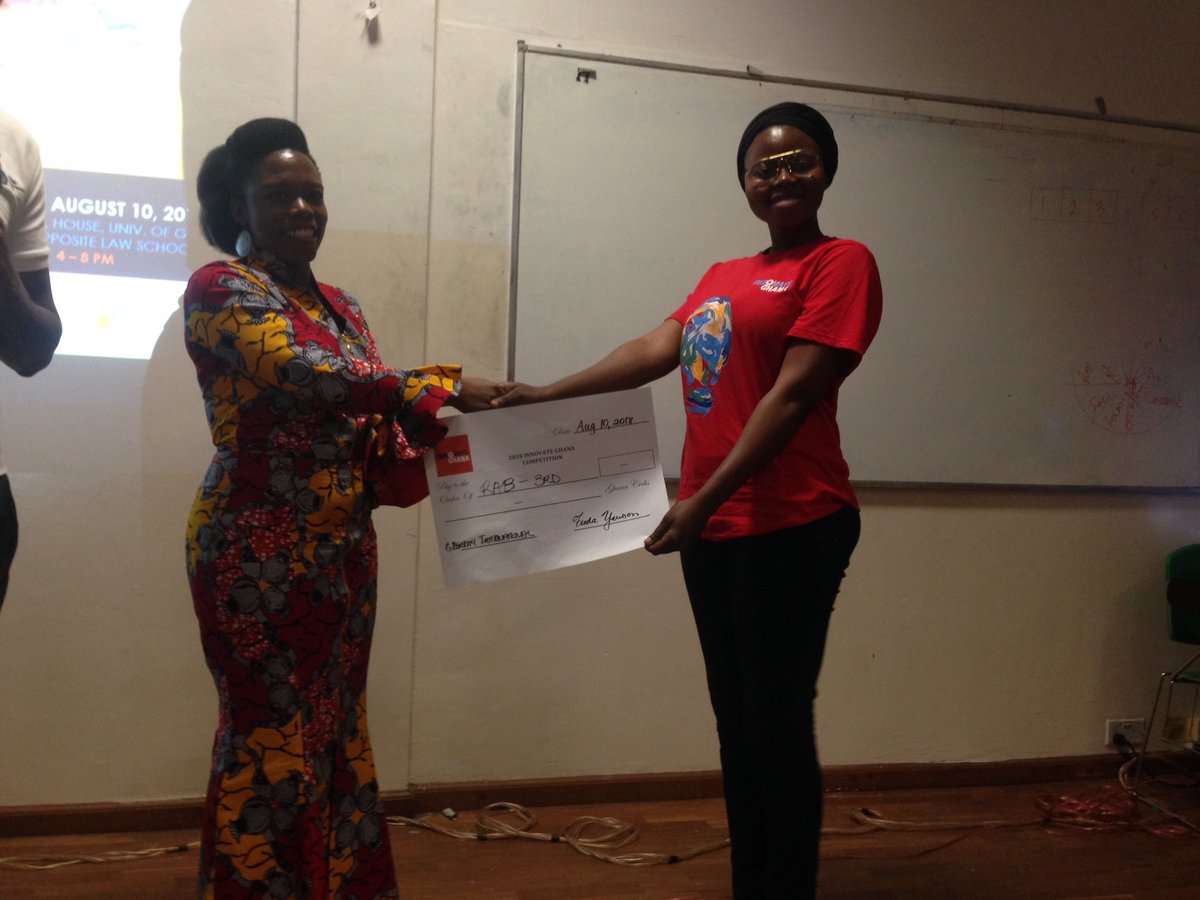 innovateghana's tweet photo. Now to our #OneDistrictOneFactoryChallenge winners!!'
Third Position goes to #Revamped_Atomospheric_Box!!'
The only female in the #ODOFChallenge!
WomenInStem #womeninSTEM
Congratulations Elham
#5YearsOn #innovategh18 #ODOFChallenge #STEM #Ghana https://t.co/RWLxrTvRFX