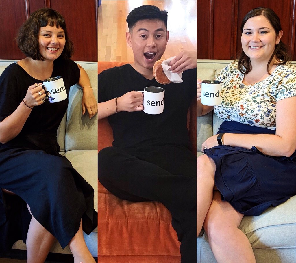 getdyspatch's tweet photo. 🎉Happy 1-year #workiversary to Aileen (left), Raphael (middle) and Ashley (right)! We appreciate all the amazing work you do to help Sendwithus grow!
#SWUbies #SWUversary #talentedtrio #workanniversary #1yearanniversary https://t.co/gpQoiWoXOj