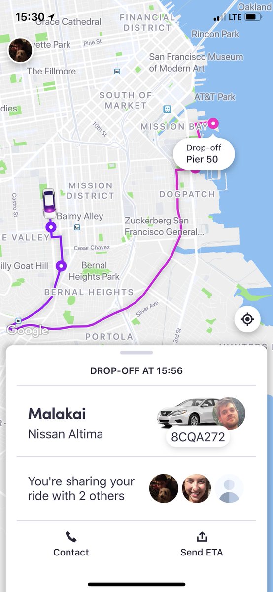 rileyc9's tweet photo. @lyft and even worse! This is not along the route at all! https://t.co/orcq1mYvh6