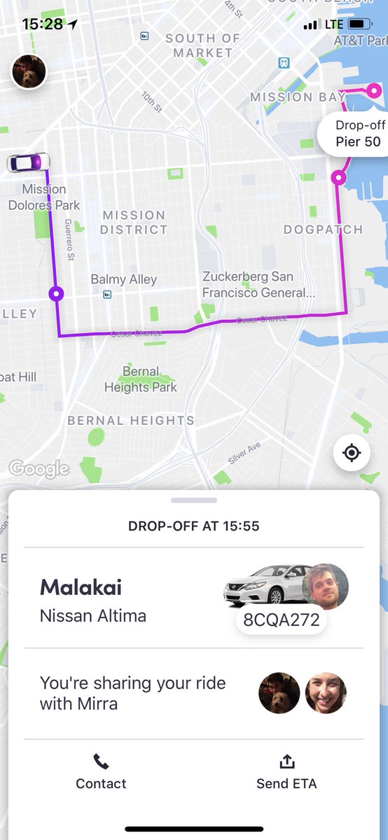 rileyc9's tweet photo. @lyft and even worse! This is not along the route at all! https://t.co/orcq1mYvh6