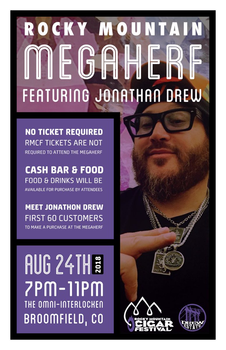 RMcigarfestival's tweet photo. Two weeks from now, The Rocky Mountain Cigar Festival Megaherf with @drewestatecigar will begin.

To keep the party going, buy tickets for The RMCF here: https://t.co/oNKzQ8MR46

#megaherf #DrewEstate #Cigars #Broomfield #Colorado https://t.co/pG9eK4jcfe