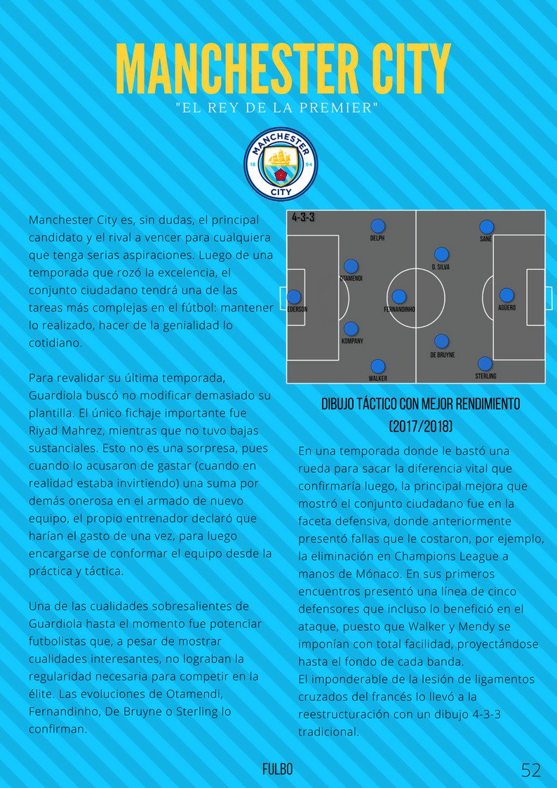 fulbo_fulbo's tweet image. GUÍA PREMIER LEAGUE 18/19.
⚽ Análisis de cada equipo.
👤 Planteles completo.
📈 Mercado, adquisiciones e idas.
📝 Más de 80 páginas.
📎 Bonus: Leeds de Bielsa.

📌 Descargar totalmente gratis aquí: goo.gl/CnDJzF.