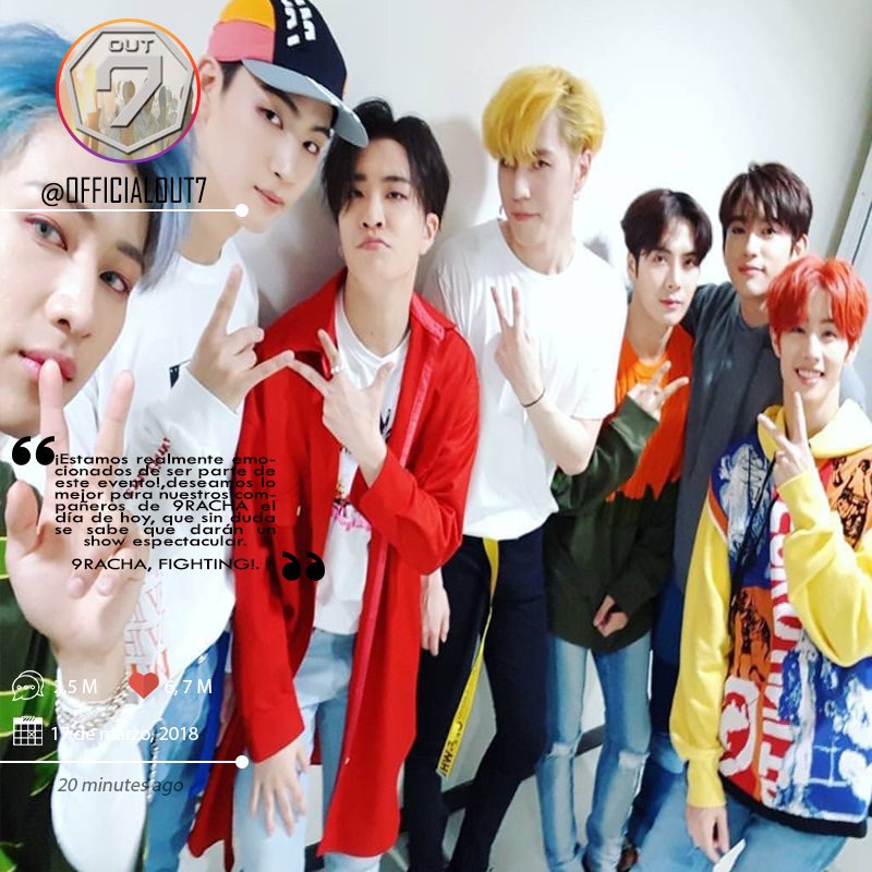OfficialOUT7's tweet image. ㅤ #9RIAMWHOCB | 1O.O8.2O18.

¡Estamos realmente emocionados por nuestros compañeros de 9RACHA!, les deseamos lo mejor el día de hoy, ¡Sabemos que lo harán genial!, de igual manera, agradecemos que nos hayan dejado participar en este evento.

¡Los apreciamos, chicos!, ¡Fighting!.