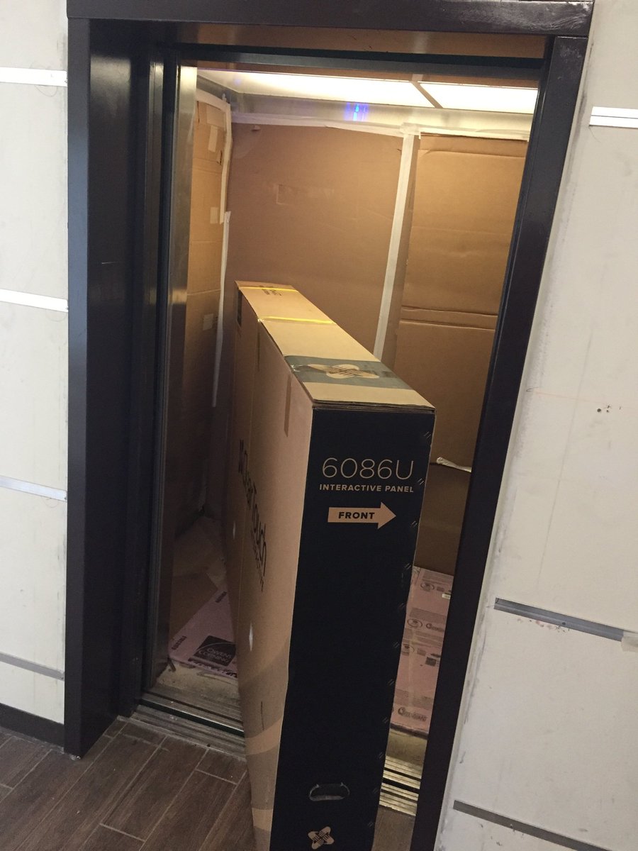 GAllen_Prime's tweet photo. When your panel is bigger than your elevator. #installproblems #installlife #getcleartouch @PrimeSystemsUS @GetClearTouch https://t.co/T7GMbEvqXV