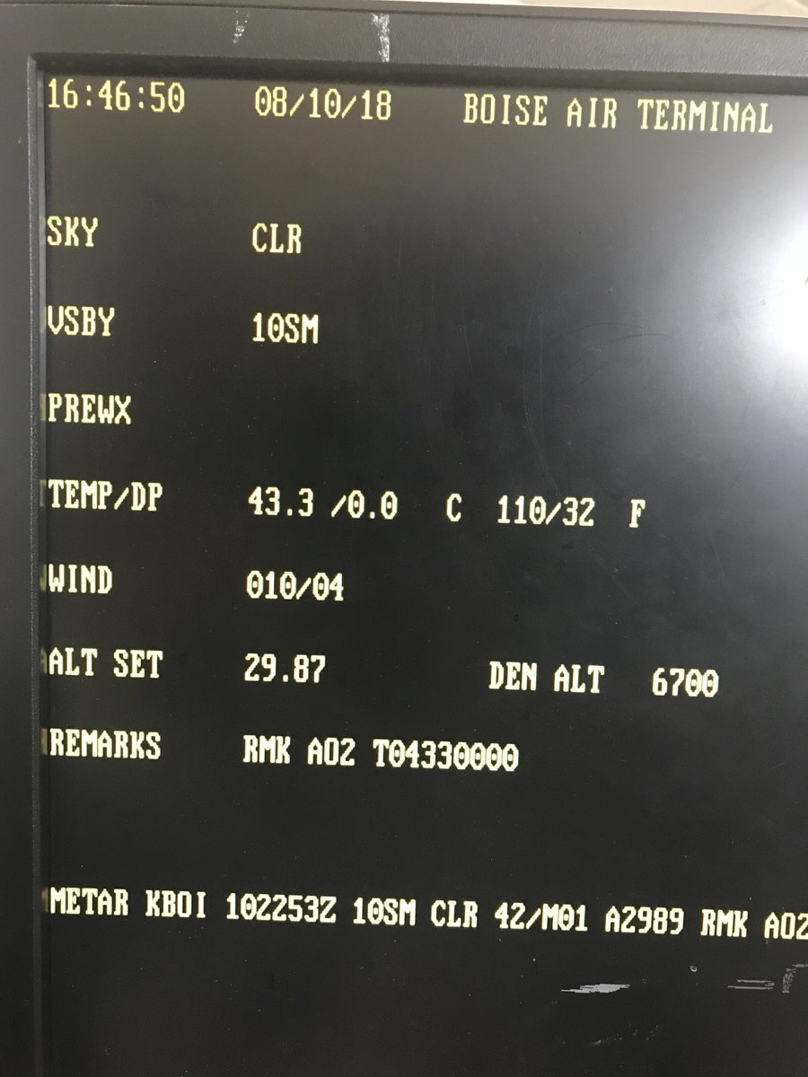 NWSBoise's tweet image. 🔥🌡 Boise reached 110°F this afternoon. This is the hottest temperature since 110°F on June 28, 2015.  The all-time record is 111°F. #idwx