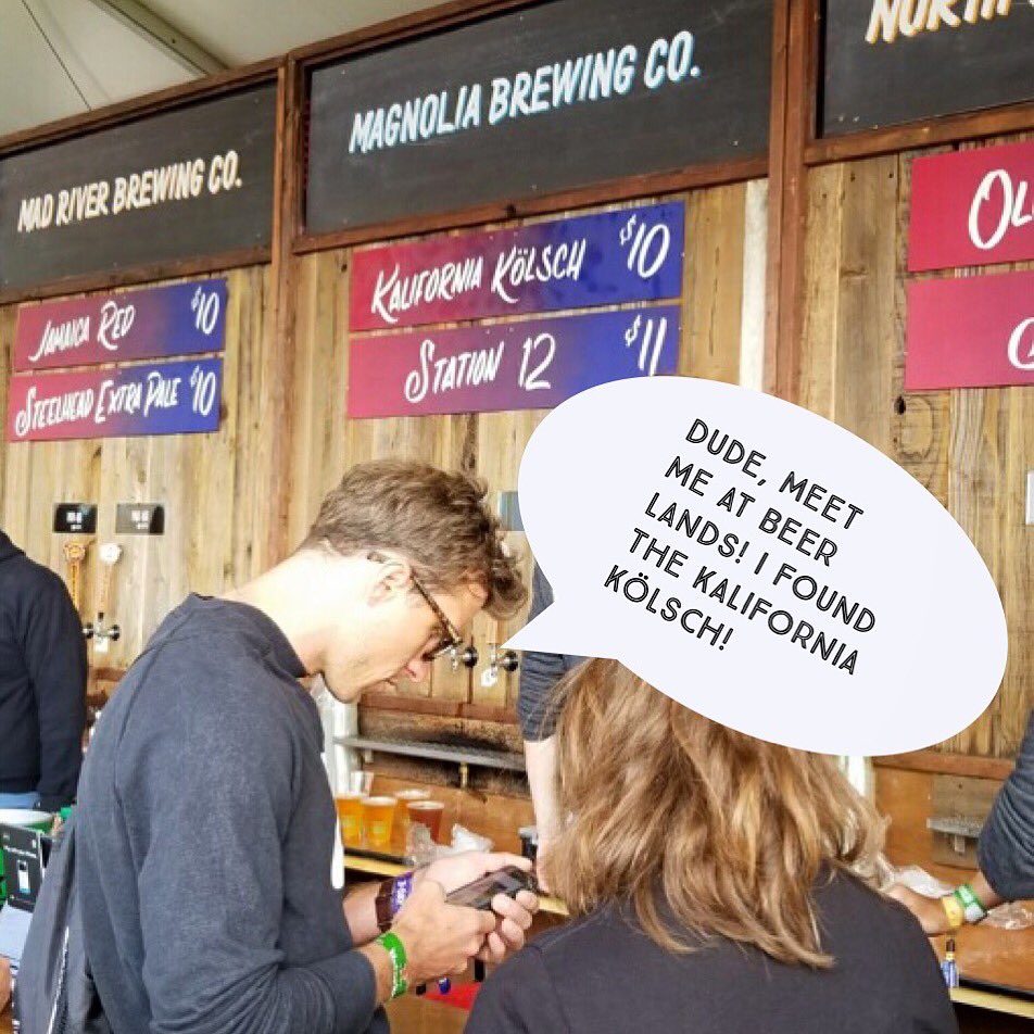At #OutsideLands? Come join us at #BeerLands for a pint! We have plenty of Kalifornia Kölsch and Station 12 Red Ale for ya 🤘🍻 #OutsideLands2018