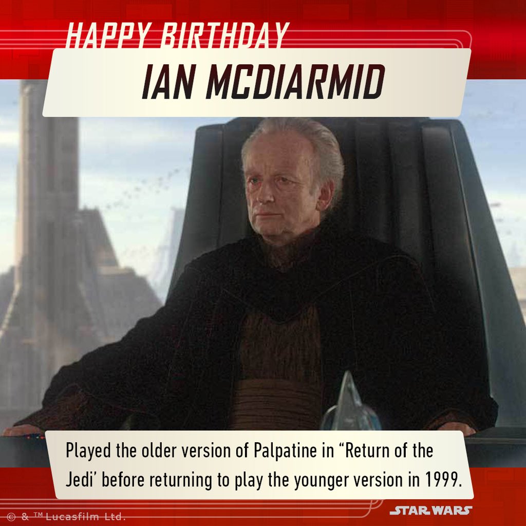 A very Happy Birthday to the ageless Ian McDiarmid!  