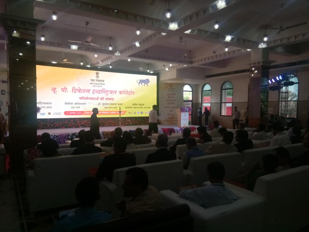 DefProdnIndia's tweet photo. The stage is all set, overwhelming response from local industries and other stakeholders is a testimony to success of the gamechanger event. The launch of projects to start soon.
#UPDefenceCorridor https://t.co/roQYEulipH