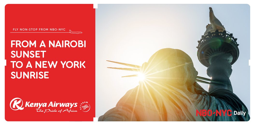 KenyaAirways's tweet photo. Be it dawn, or the evening yawn! #NBONYC will be there to bring you along. Book your flight https://t.co/hlRtsSjrCV now! https://t.co/Iqz6KcN057