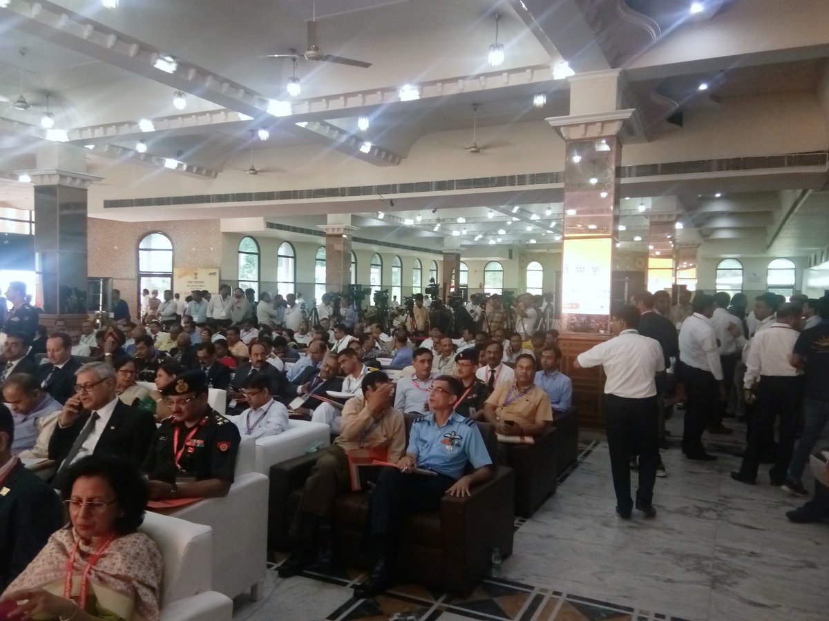 DefProdnIndia's tweet photo. The stage is all set, overwhelming response from local industries and other stakeholders is a testimony to success of the gamechanger event. The launch of projects to start soon.
#UPDefenceCorridor https://t.co/roQYEulipH
