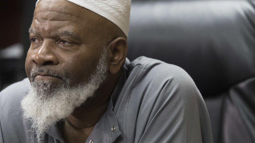 Imam Siraj Wahhaj speaks to reporters, Thursday, Aug. 9, 2018, in New York. Wahhaj, the grandfather of a missing Georgia boy, says the remains of the child were found buried at a desert compound in New Mexico. Abdul-ghani Wahhaj was found Monday, on what would have been his fourth birthday, after he went missing in December in Jonesboro, Ga. near Atlanta. (AP Photo/Mary Altaffer)