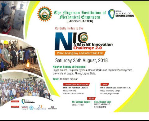 NimecheN's tweet photo. (NIMechE Lagos Chapter) - NIC 2.0 Prize Giving Day and Internship Fair https://t.co/hTYxH21UMj