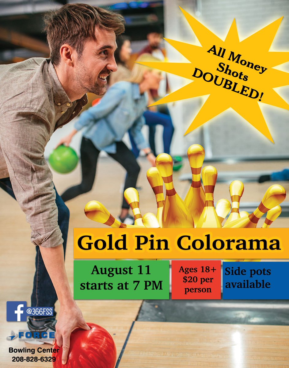 366FSS's tweet photo. Gold pins are back and that means double the money! August 11 beginning at 7 PM, participants ages 18 and over can buy in for just $20! There will be side shots available to play as well! Throw a ball after spinning around in 2 full circles and you might earn a free entry! https://t.co/yqoYfhzfvz