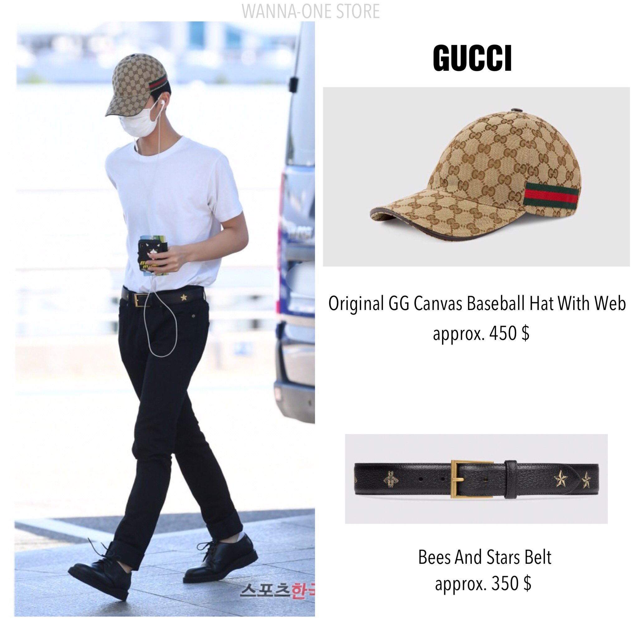 gucci bees and stars belt