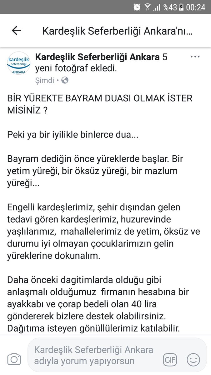 Bayram Paylaştıkça Anlam Kazanır..
Bir yürekde dua olmaya ne dersiniz?

Buyrun Sayfamıza.. 
m.facebook.com/story.php?stor…