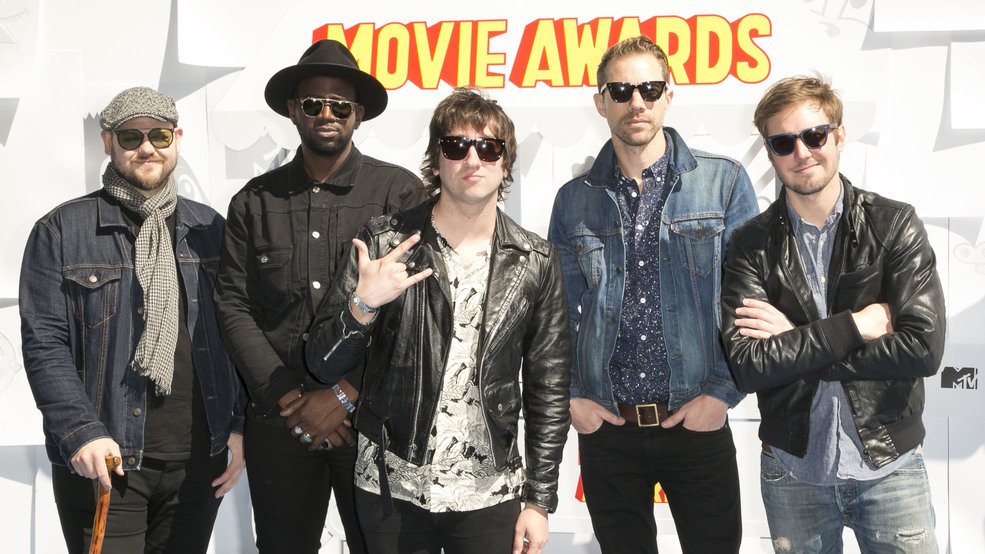 Mike Retondo, Tim Lopez, De'Mar Hamilton, Tom Higgenson, and Dave Tirio at the 2015 MTV Movie Awards at Nokia Theatre L.A. on Apr. 12, 2015. (Brian To/WENN.com)