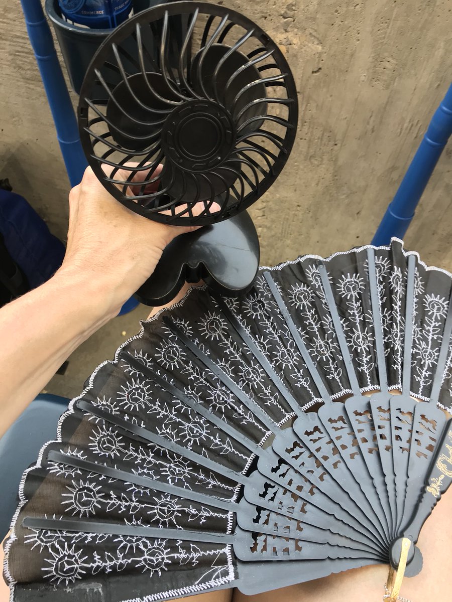 CrystalLisa's tweet photo. Hey we’re beating the @Ticats ! Thanks again super fan (pun intended on this 34C night) Wendy for the awesome seats! @Wpg_BlueBombers #ForTheW https://t.co/iMYOajC3zx