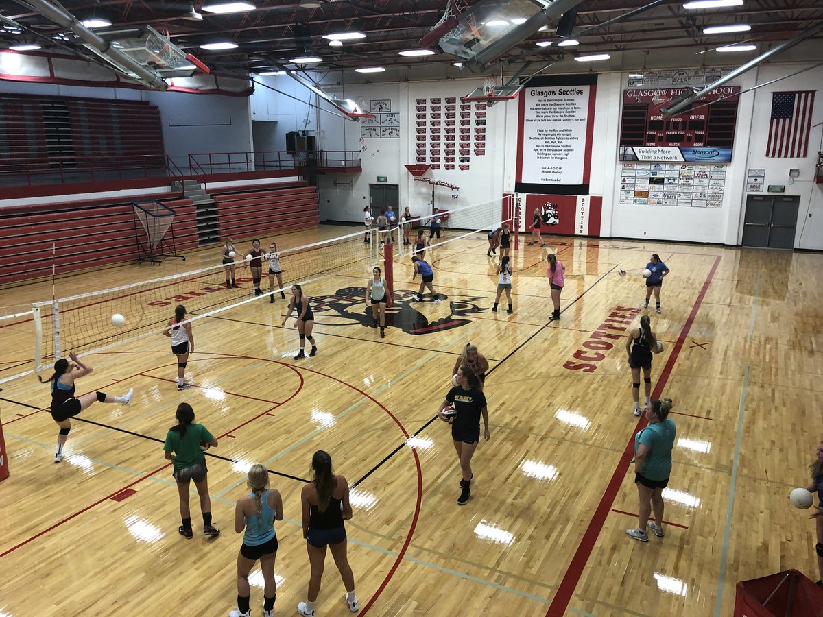 GHSscotties's tweet image. 1st day of fall camp for the Scottie Volleyball team!  Now under the direction of Coach Hoerster.  34 ladies out for the sport and practicing on a sparkling refinished floor. #Kills4Days #HighExpectations
