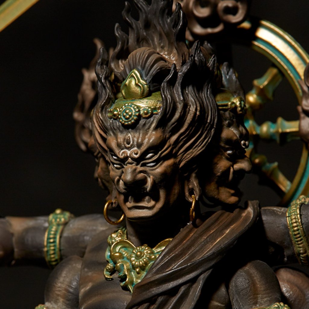 金剛夜叉明王 木彫 タケヤ式自在置物 海洋堂 タケヤ式自在置物 KT-022 金剛夜叉明王 木調版｜KTプロジェクト