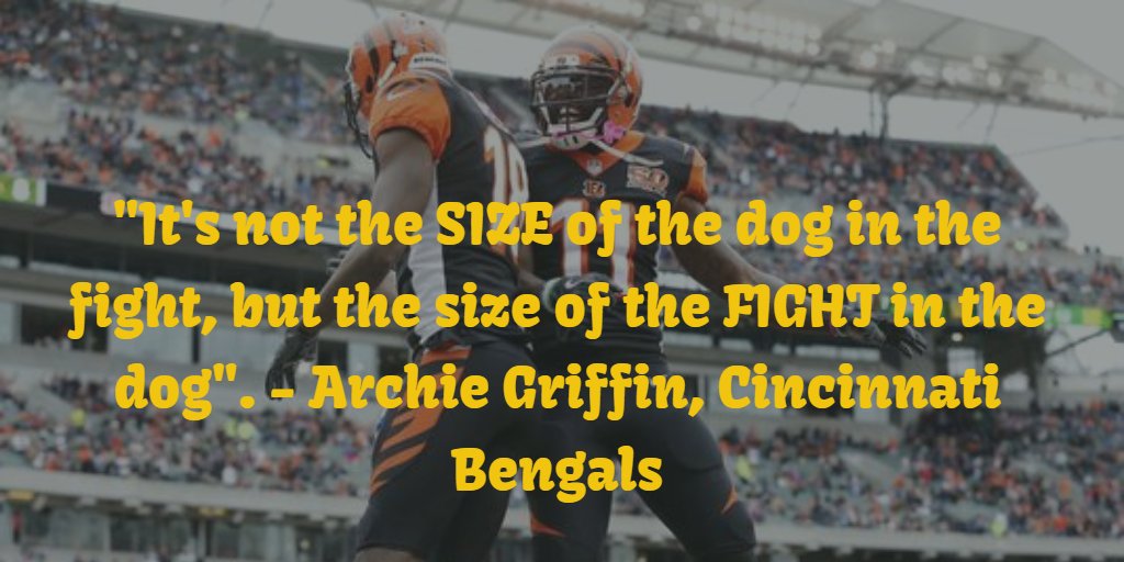 Ambar Kris On Twitter It S Not The Size Of The Dog In The Fight But The Size Of The Fight In The Dog Archie Griffin Cincinnati Bengals Nflquotes Nfltrainingcamp Nfl Https T Co Bdmu3cqucb