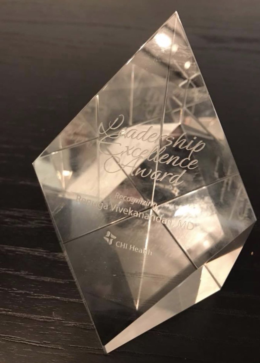RVivekanandanMD's tweet photo. Yesterday I was given “Leadership Excellence Award” at annual CHI Health Board Retreat. Feeling very blessed. Working Hard and following your passion pays off. #Leadership #WomenInLeadership #innovation #antimicrobialStewardship #womenInMedicine https://t.co/pZV6NkmrrM