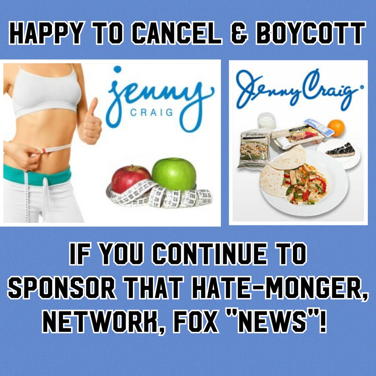 tweetMalena's tweet photo. @krassenstein @mitsucars @flonase @bugasalt @JewelryExchange @SpectrumEntUS @OperationFinale @EmpireToday @AgelessMaleMax @RelaxiumSleep @HealthyHousing @AIDSHealthcare @PacPremier @MercedesBenz @nationalcares @StampsCom #boycottingraham #boycottfox #boycottfoxadvertisers #boycottjennycraig #boycottmcdonalds @JennyCraig @southbeachdiet @sleepnumber #boycottsleepnumber @Nutrisystem #boycottNutrisystem #boycottsouthbeachdiet https://t.co/HxQ1aDhjr9