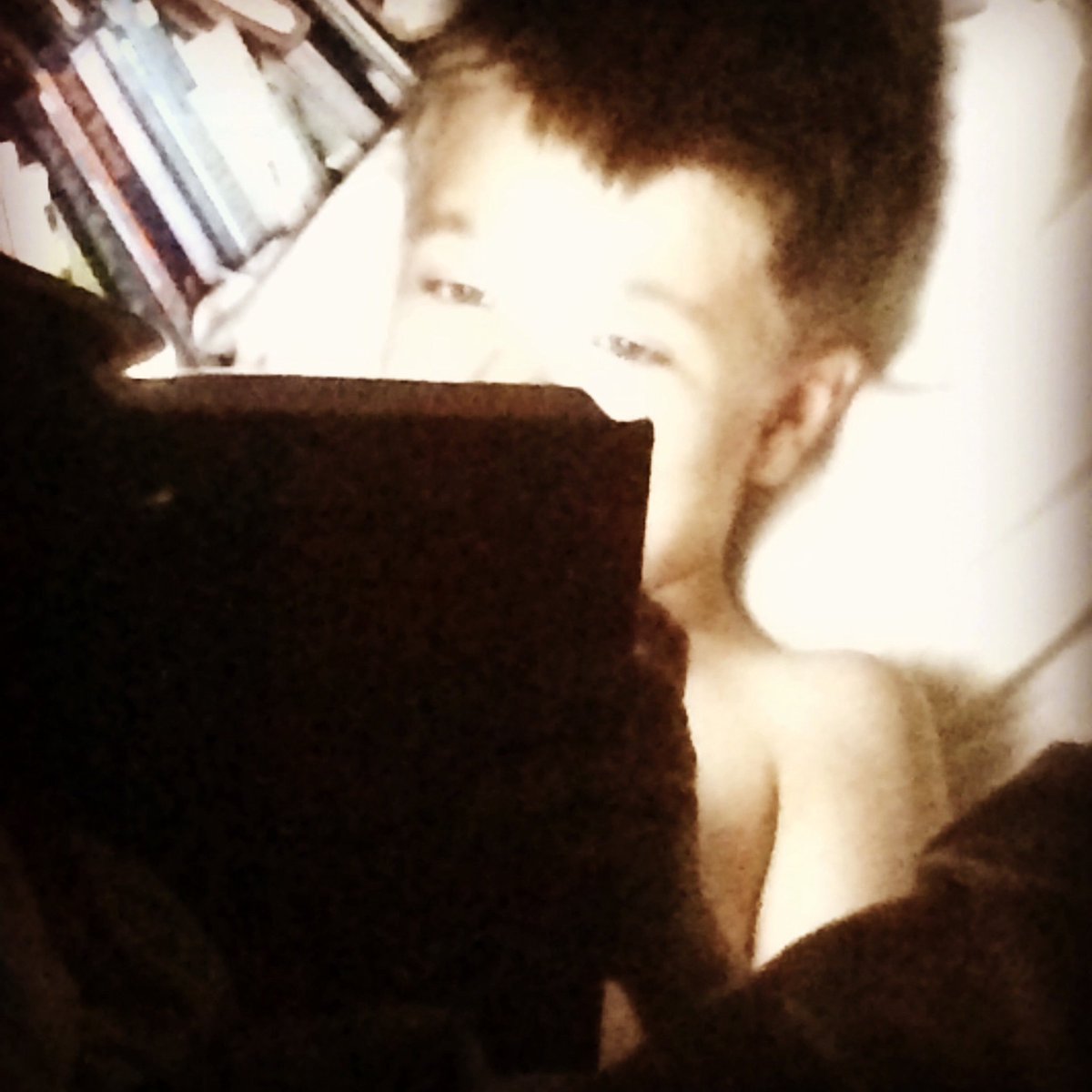 ItsJustHowWeAr1's tweet photo. Just caught Gauge reading #GobletOfFire by flashlight. Brings back childhood memories. #HarryPotter #HP #PotterHead #SummerReading https://t.co/zjVDkOzt3H