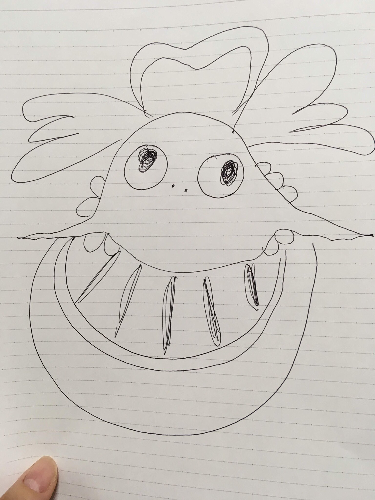 絵心ないol スプーの絵描き歌 親が急いでテレビを消す 絵描き歌聴いて描いたやつ スプーの絵描き歌