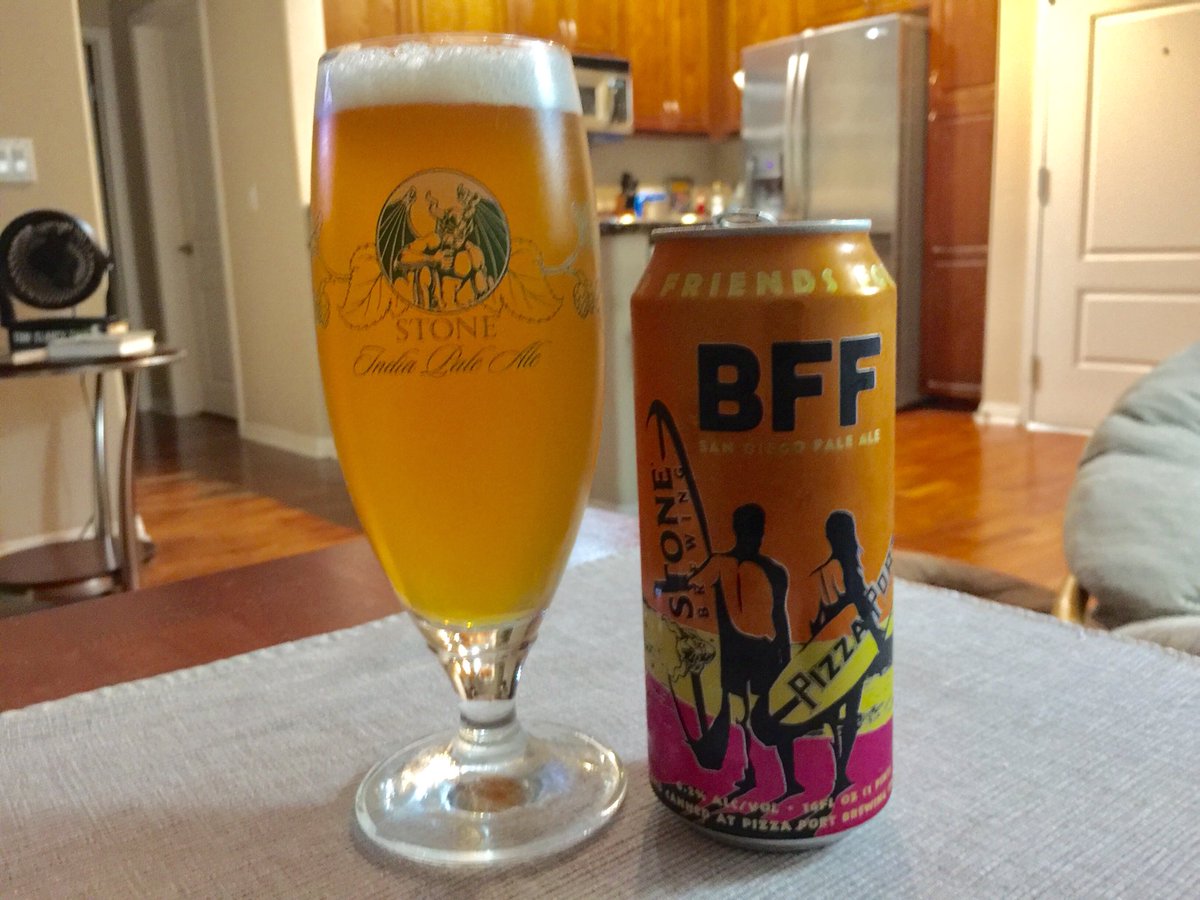 RJellyman's tweet photo. I am going to need to buy another sixer of this before it goes away. My top 3 San Diego Pale Ales are 1) 394 Pale Ale, 2) Don’t Be a Quitter Pale Ale, & 3) BFF by @AleSmithBrewing #ViewPointBrewing @PizzaPortBeer @StoneBrewing respectively. In honesty, 2 & 3 could be 2A & 2B. https://t.co/X5Hw2SYJ5K