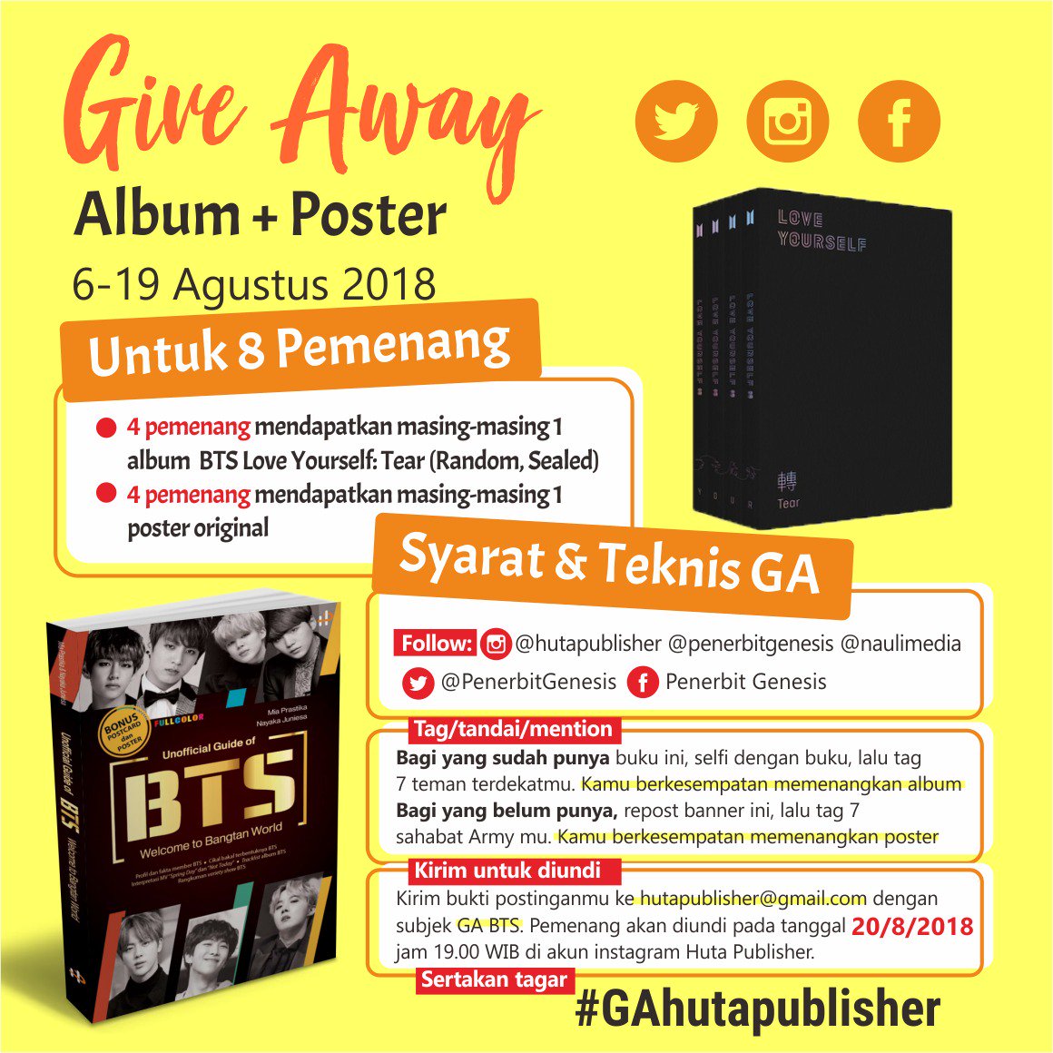 haechanlouve's tweet photo. Sharing Info. BTS GIVEAWAY ALBUM from @PenerbitGenesis
#btsgiveaway #giveawaybts #btsalbum #btsalbumgiveaway #BTS #giveawaybtsalbum #GAbts #BTSGA #GABTS #GAalbumBTS #BTSalbumGA https://t.co/fbCrRYRoFQ