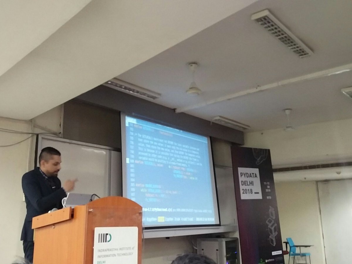 Root3d's tweet image. Fabulous lightning talk by @dontusethiscode on speculative security issues in Python

@PyDataDelhi @PyData #PyDataDelhi18 #python