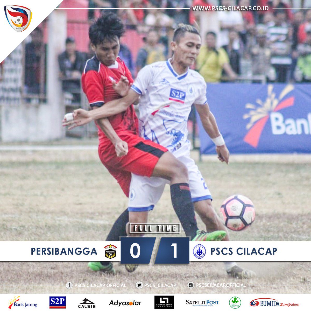 Selesai, Tiga point milik kita ! 💪

#pscscilacap