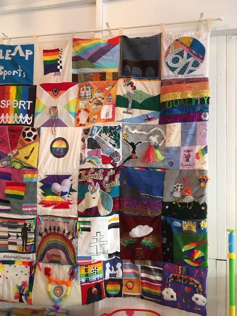 Loving this Scotland school LGBTi Tapestry #PrideHouseGlasgow @LEAPsports @RHSLGBTallies #tommyhardwork
