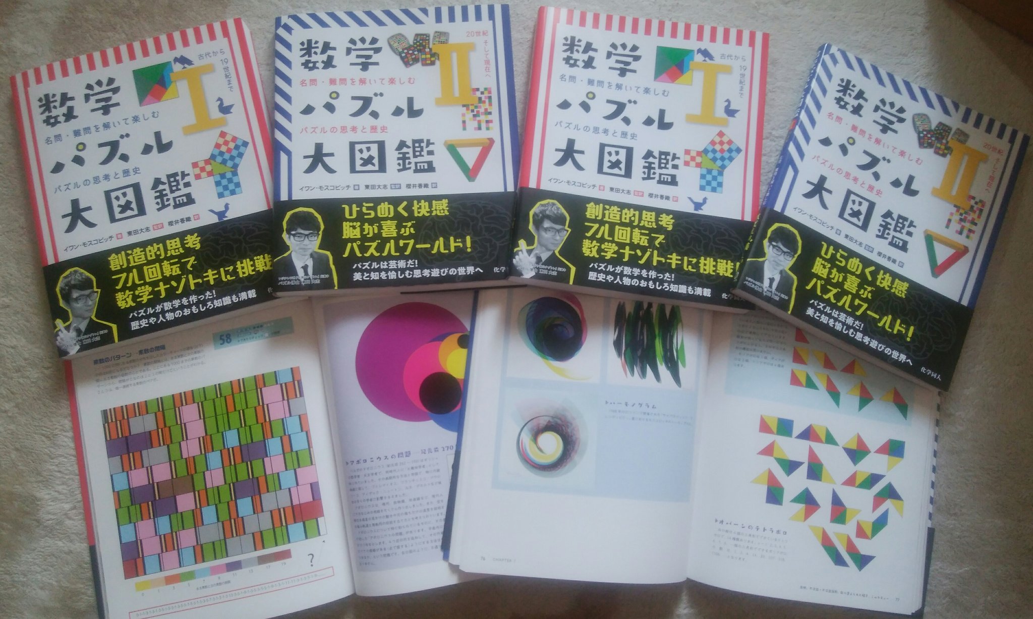 東田大志 ビラがパズルの人 チェバ 数学パズル 大図鑑 の見本が届きました 本当にきれいなカラー刷りで 眺めるだけでも楽しい本に仕上がっています この本を通して少しでも多くの人に数学パズルの魅力が伝わって欲しいと願います T Co