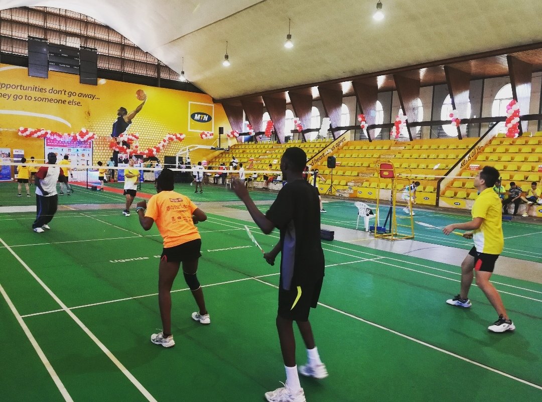 nbstv's tweet photo. #Ugchinabadminton tournament is under way at the @mtnug Arena.
Warm up for the teams and set up finalised
@CAAU_group https://t.co/IiRG5YhT8t