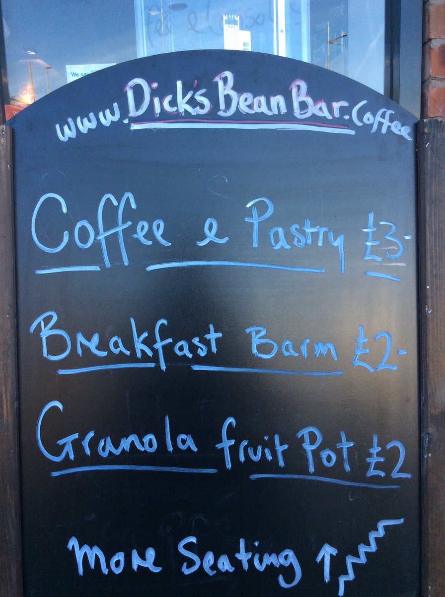 DicksBeanBar's tweet photo. #Dicksbeanbar #Saturday #Special
Any Regular Coffee with a Pastry £3.00
#handcrafted #bakedfresh #independent #coffeeshop #coffeelovers #Warrington https://t.co/rjlmrzbPXR
