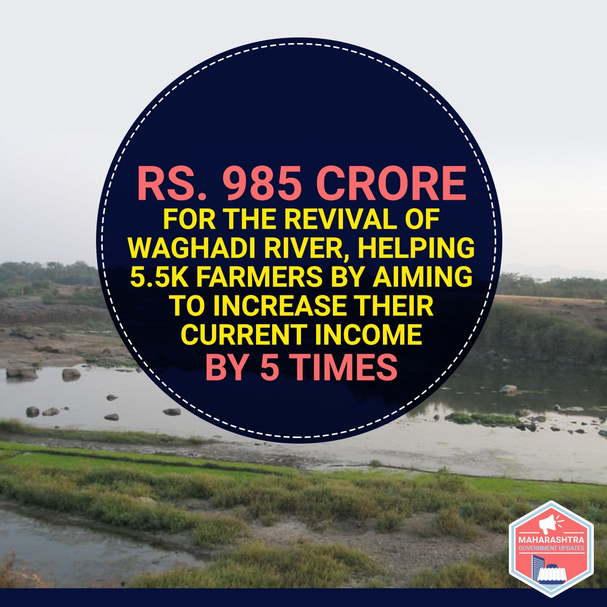 Maharastra Government dedicated to helping farmers by reviving Waghdi river.
#RallyforRivers #Maharashtra .<a href="/rallyforrivers/">Save Soil - Cauvery Calling Fan community</a>
