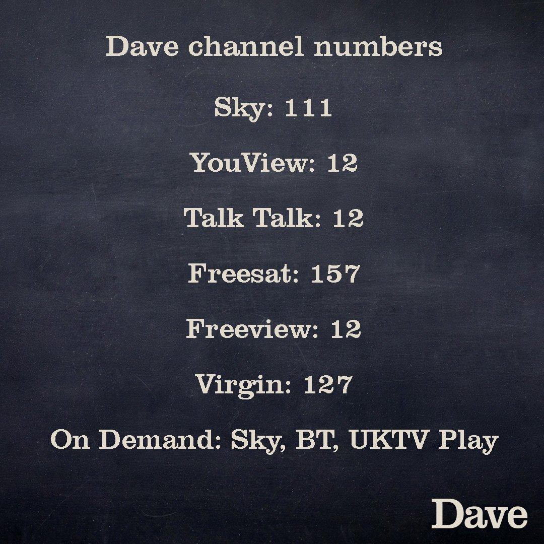 davechannel's tweet photo. You can't keep a good channel down. Dave will be back and available for all Virgin Media viewers soon. https://t.co/hR0UnsBNo1