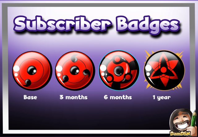 Sharingan Twitch Badges - Gaming Visuals