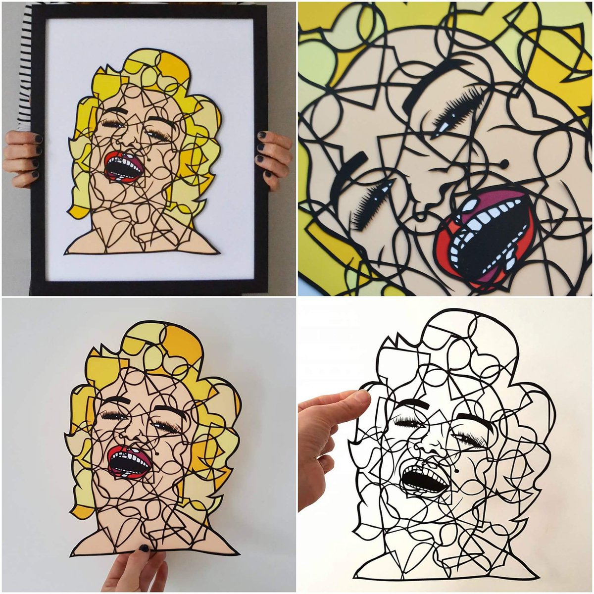 FlorrieAndMe's tweet photo. This gorgeous heart filled Marilyn is looking for her forever home, are you a Marillyn fan or do you know one? She's a stunning piece! 
Have a great Saturday guys xx #paperart #papercut #paperartist #marilynmonroe #art #artist #popart #britishartist #originalart https://t.co/rjPIoKKsLa