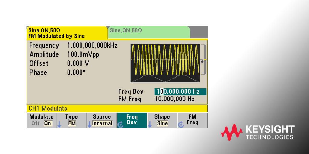 Keysight_EMEA's tweet image. Waveform modulation with your function generator. bit.ly/2vXV8Br #Waveform #FunctionGenerator
