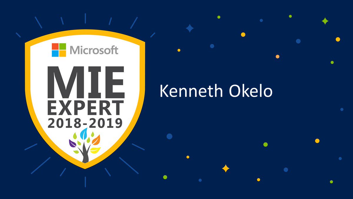 KennethOkelo's tweet photo. So excited to be selected as a Microsoft Innovative Educator Expert 2018-2019!!! Always growing in innovative ways of teaching. #MIEExpert https://t.co/XTJJqTtesB