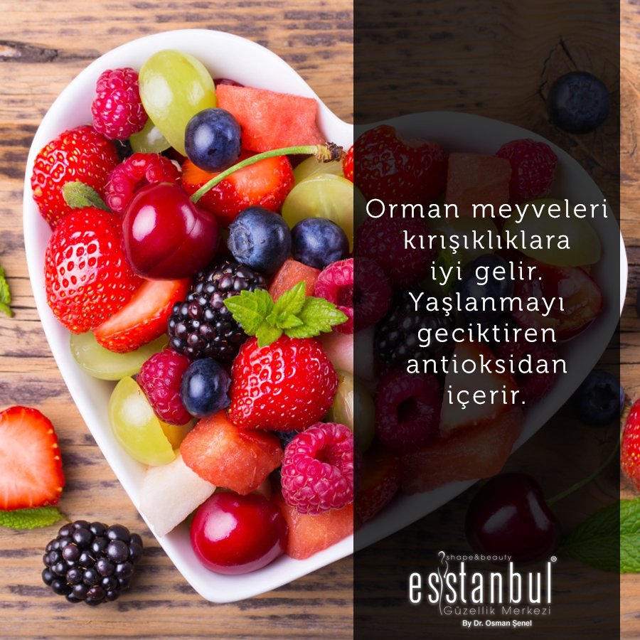 Cilt ve kalp sağlığınız için yoğun anti-oksidan içeren orman meyveleri tüketmenizi öneririz.
Randevu için ☎️0 (216) 4640001-02 📱0 (530) 7827218 #esstanbulguzellikmerkezi #drosmansenel