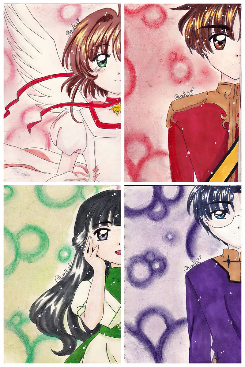 カードキャプターさくら セル画セット(さくら&小狼。知世&エリオル