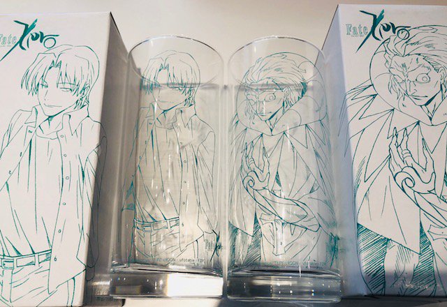 Fate / Zero Cafe Recipe Book &グラスセット ufotable Cafe OSAKA】大阪店で販売中のFate/Zeroグラスタンブラー雨生