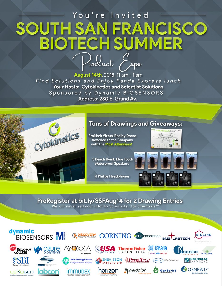 South San Fran life scientists, enjoy lunch while finding solutions this Tuesday, the 14th. Please pre-reg