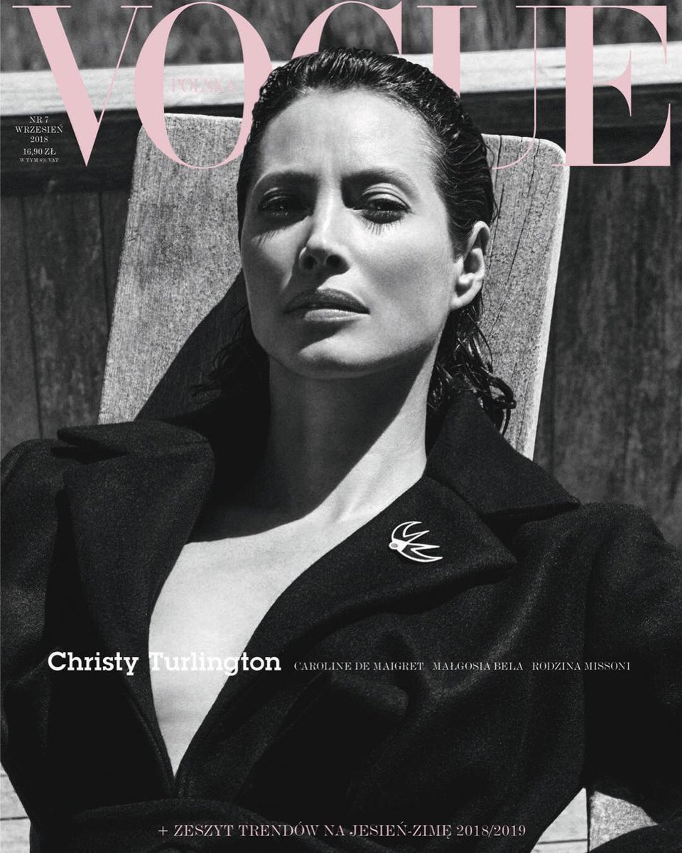 Christy Turlington by Chris Colls, Vogue Poland, September 2018.