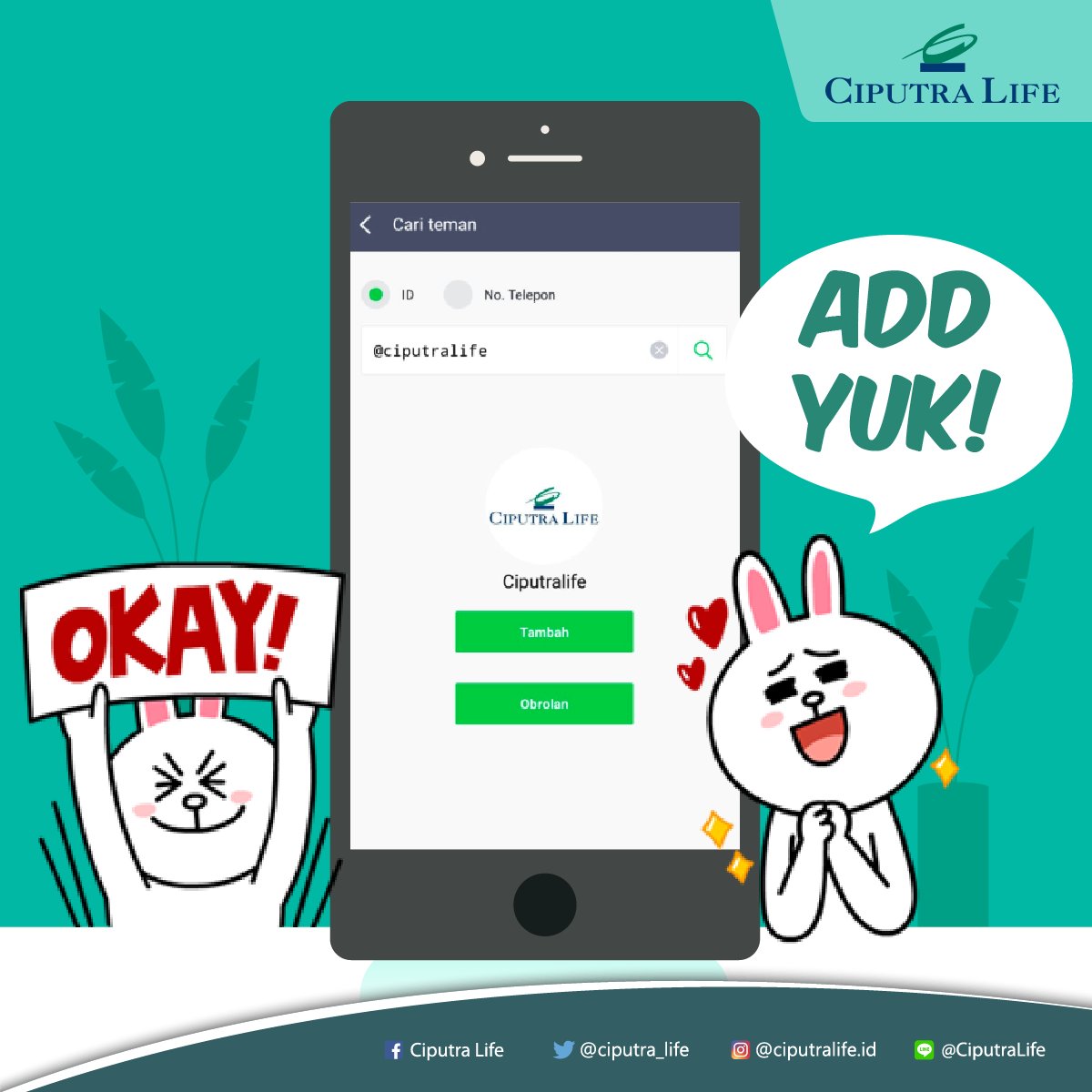 ciputra_life's tweet image. Mau jadi yang pertama tahu segala promo menarik Ciputra Life? Add Official Account LINE Ciputra Life dengan ID : @ciputralife sekarang juga!
.
#Asuransi #ciputralife #LineApp